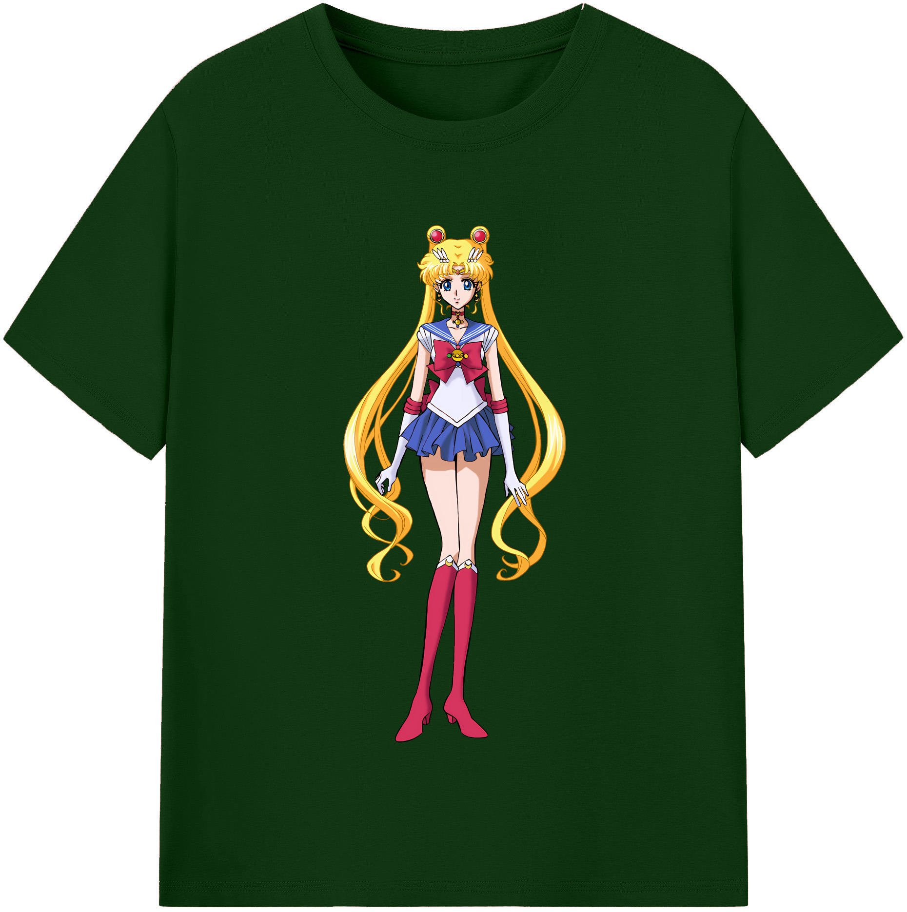 （画像用） 美少女戦士セーラームーン 月野 うさぎ つきの うさぎ Sailor Moon Tsukino Usagi 綿100％半袖Tシャツ（フロントプリント）